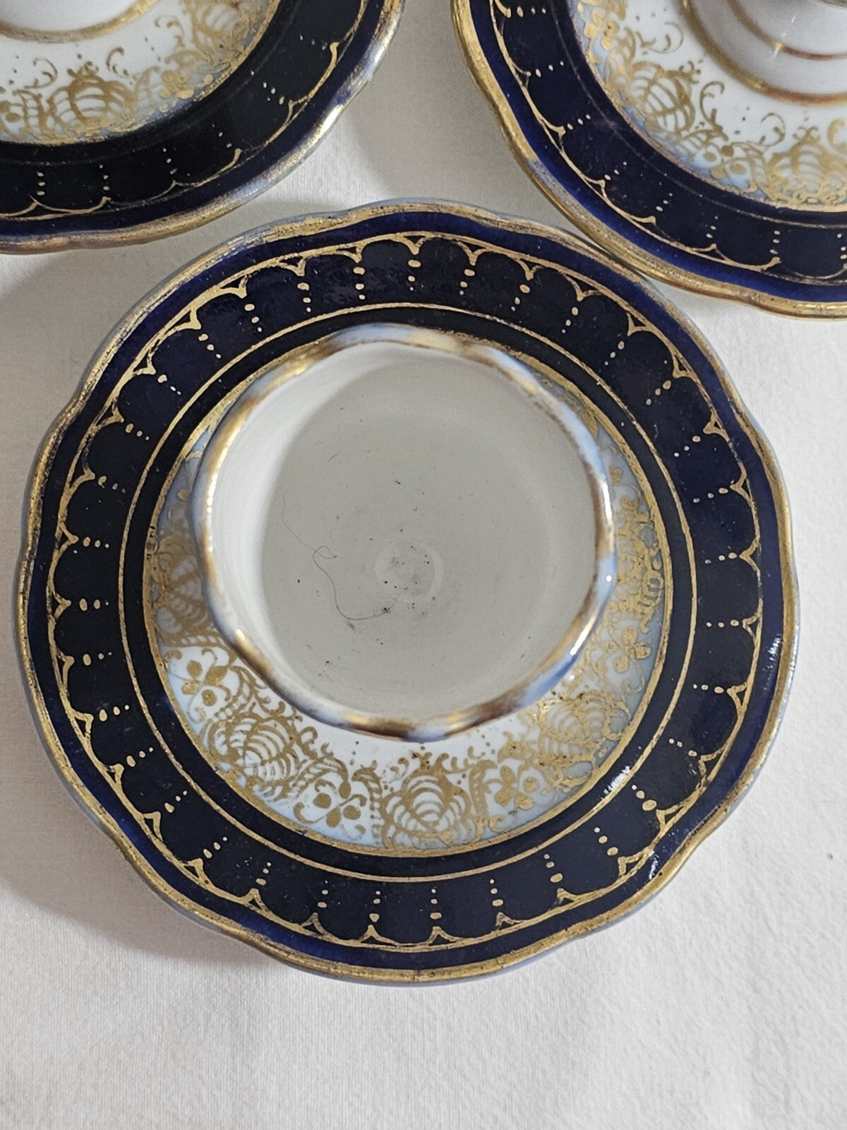 A Set of Eight 19thC German Porcelain Eggcups, Marked Meissen, Hand Painted