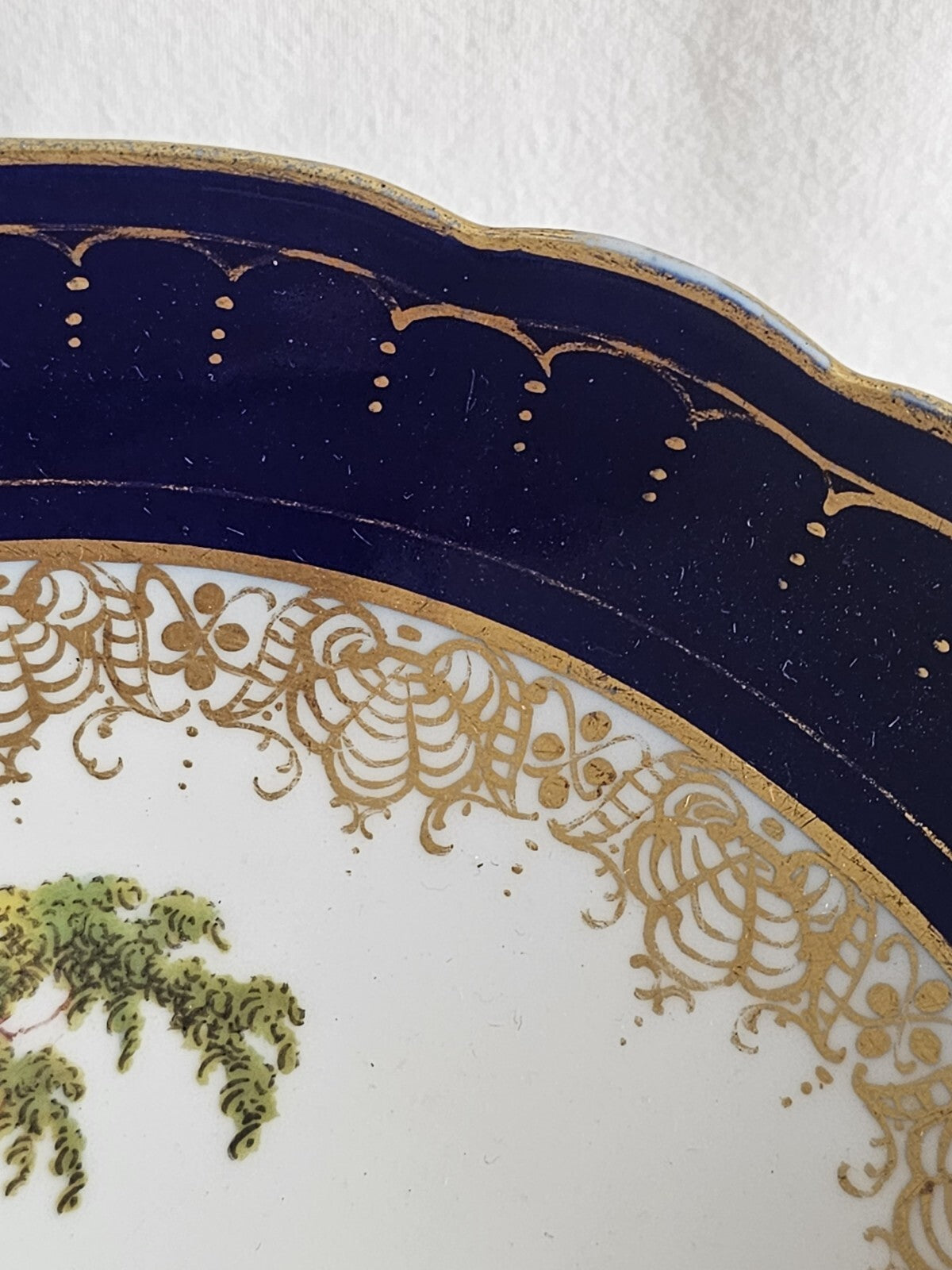 A 19thC German Porcelain Tazza Dish, Hand Painted with Lovers