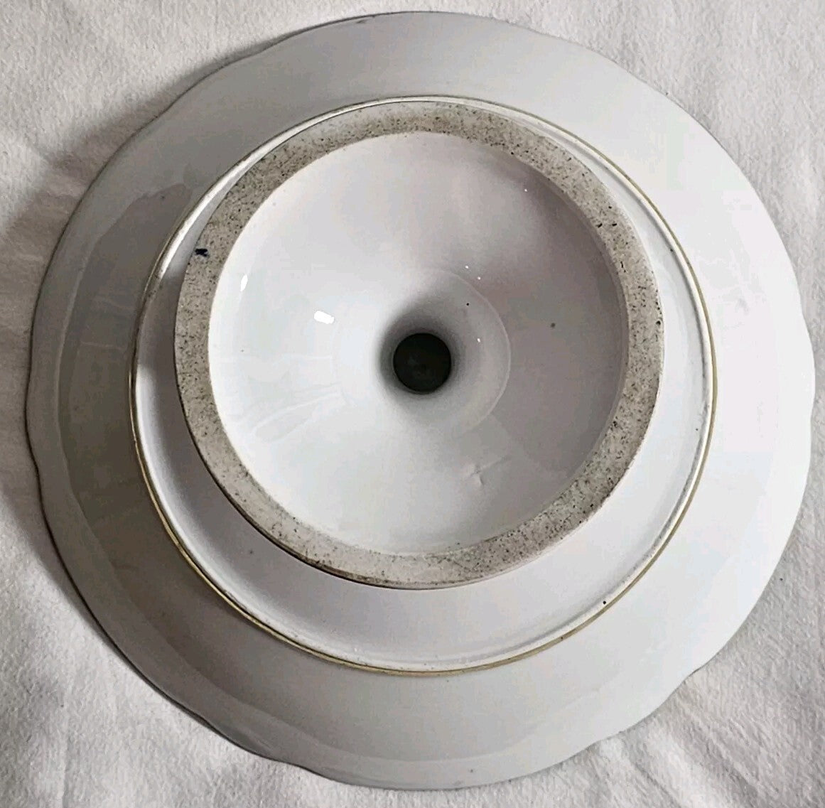 A 19thC German Porcelain Tazza Dish, Hand Painted with Lovers