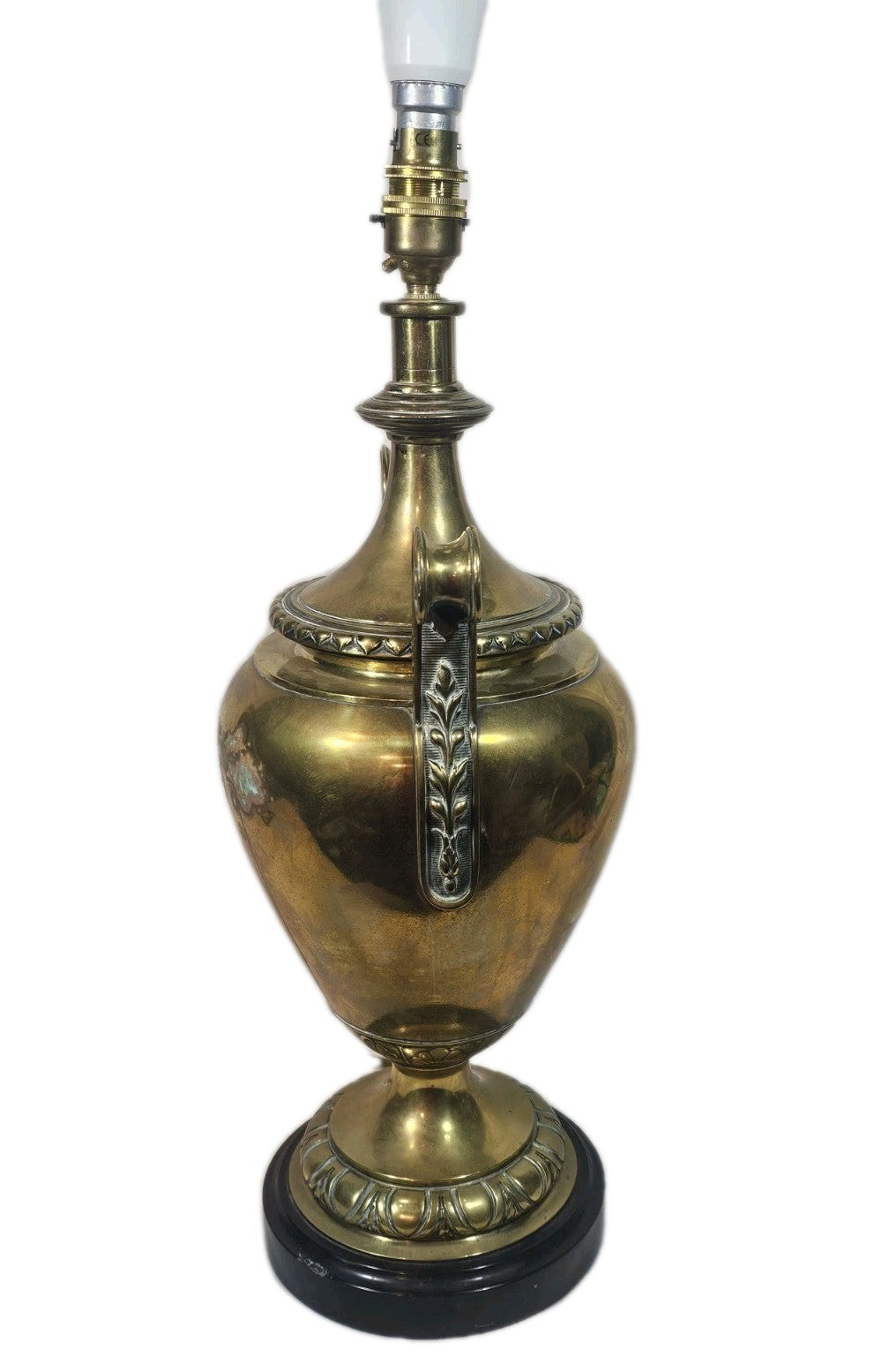 An Antique 19thC Large Brass Art Nouveau Urn Style Table Lamp