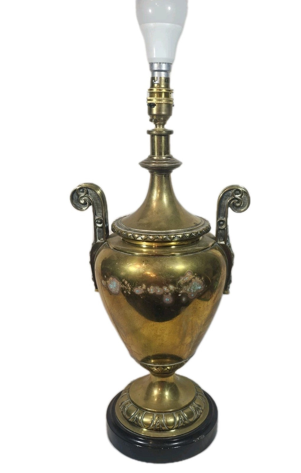 An Antique 19thC Large Brass Art Nouveau Urn Style Table Lamp
