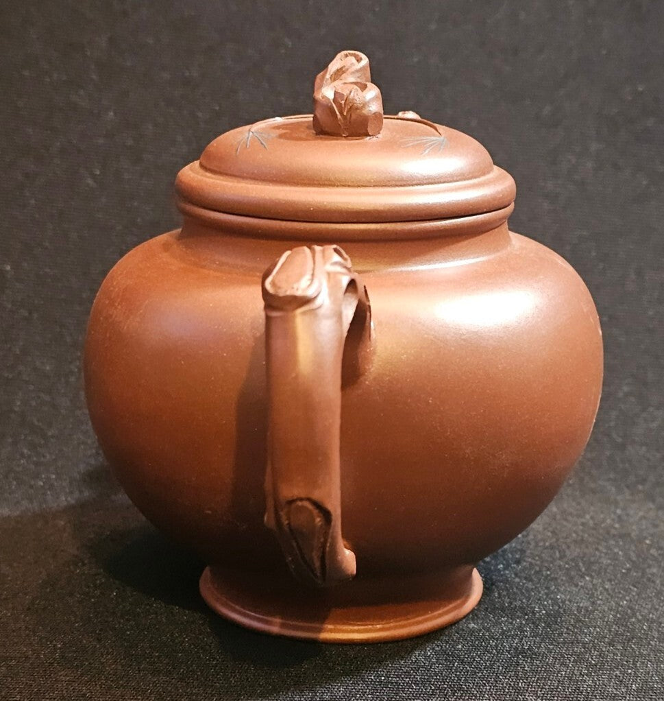A Vintage Chinese Yixing Red Clay Tea Service  Boxed with Six Cups and Saucers