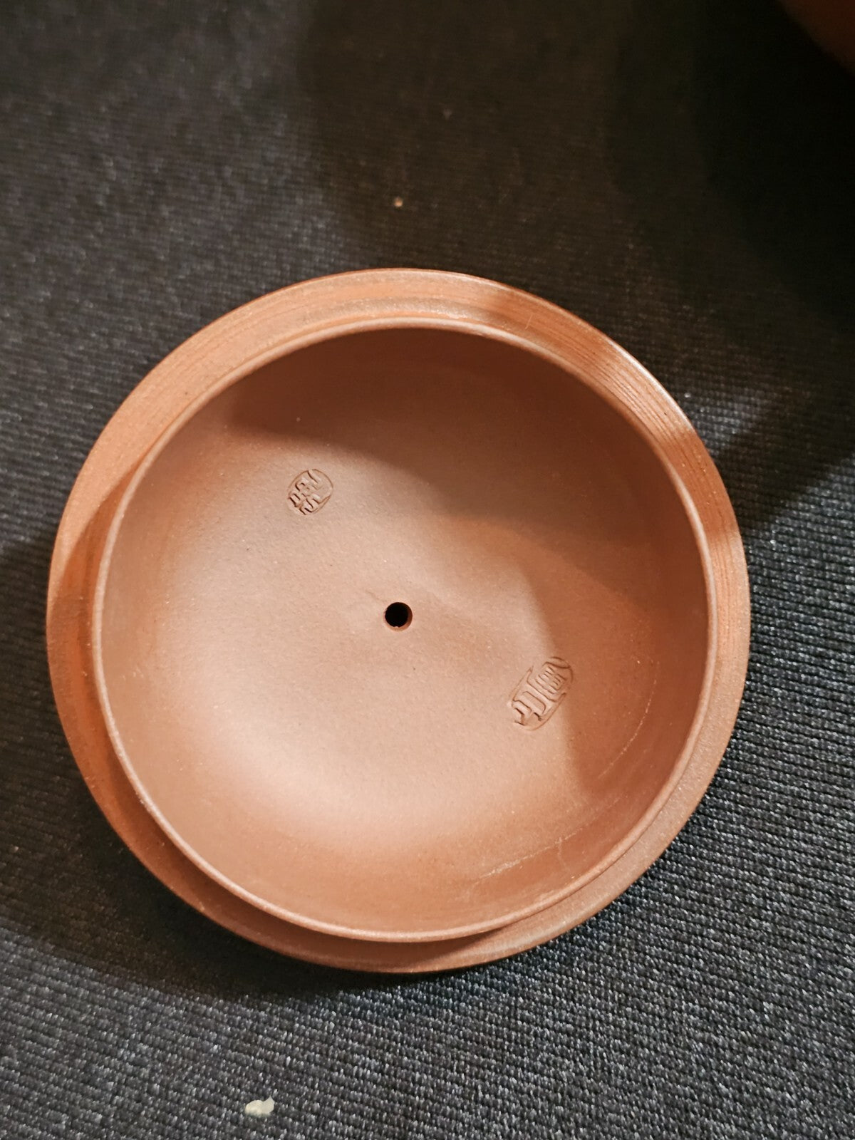 A Vintage Chinese Yixing Red Clay Tea Service  Boxed with Six Cups and Saucers