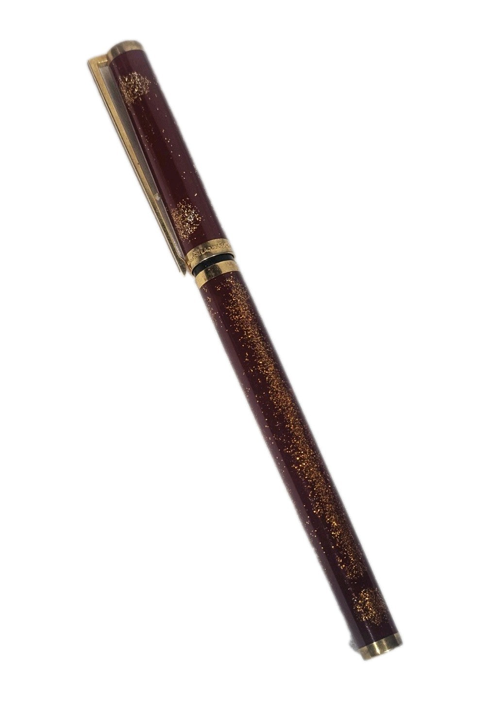 An S.T. Dupont Paris Laque de Chine Red & Gold Ballpoint Pen Gold Plated