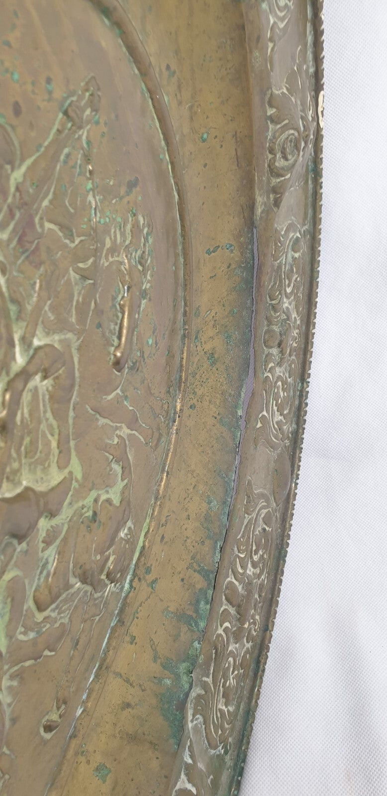 A Continental Sheet Brass Dish, Early  19thC, in 17thC Style
