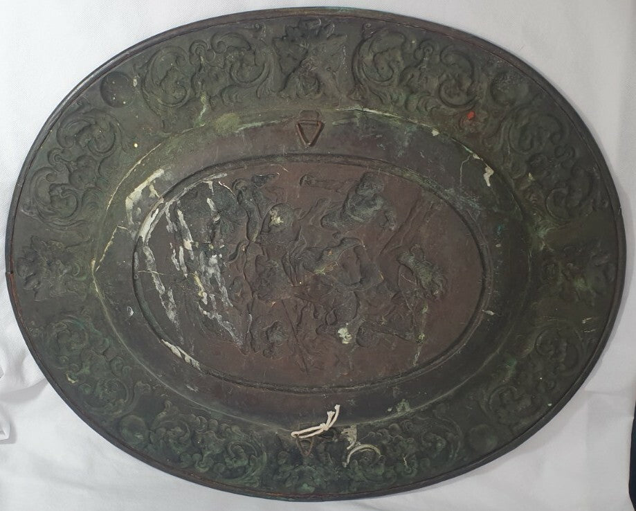 A Continental Sheet Brass Dish, Early  19thC, in 17thC Style