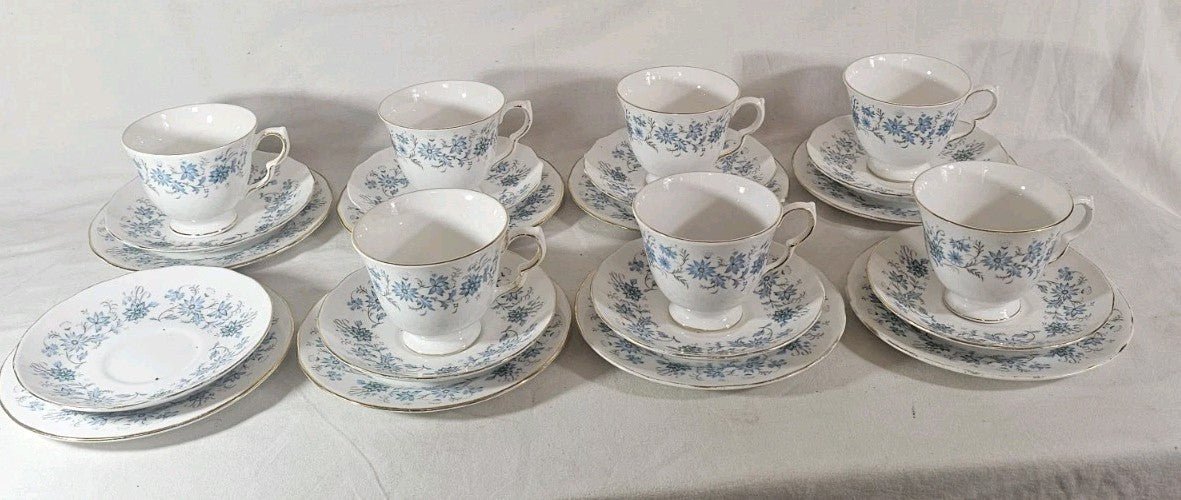 A Vintage Colclough Tea Cup & Saucer Blue Floral Pattern