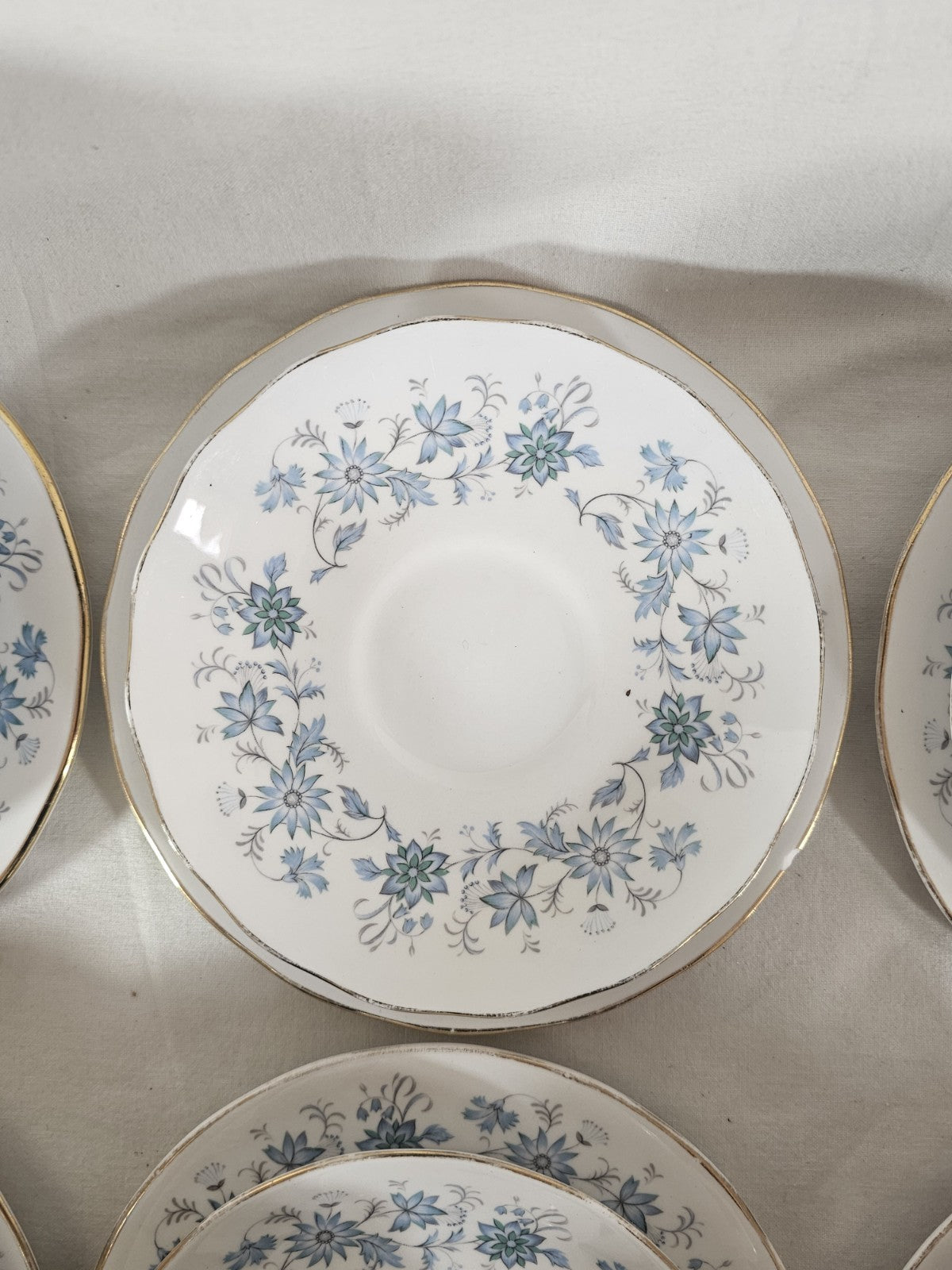 A Vintage Colclough Tea Cup & Saucer Blue Floral Pattern