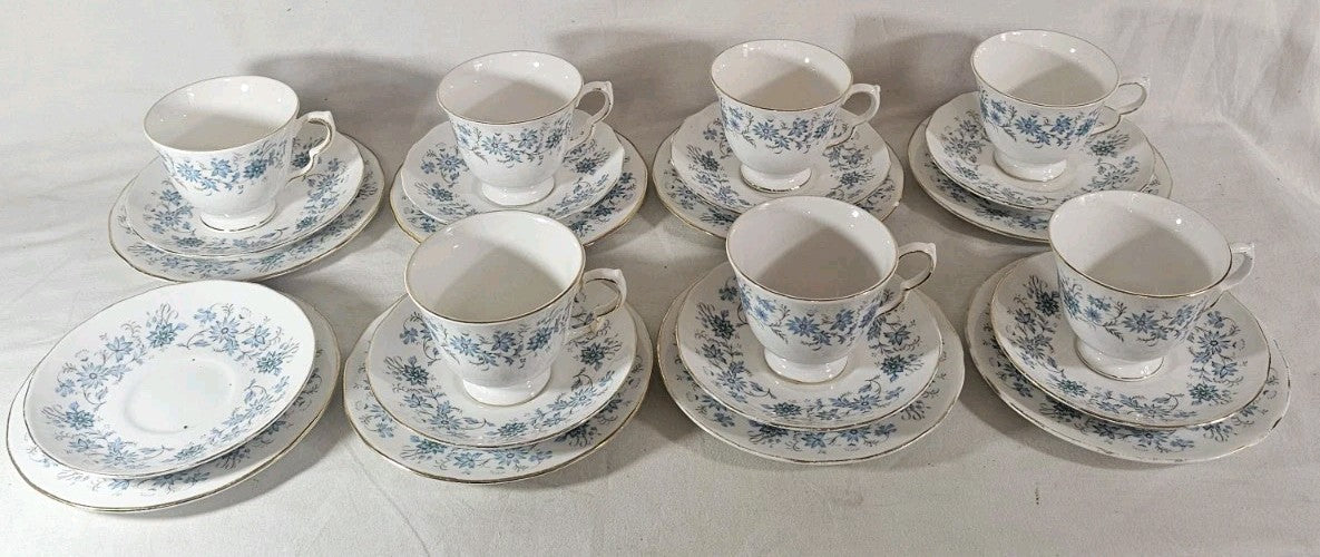 A Vintage Colclough Tea Cup & Saucer Blue Floral Pattern