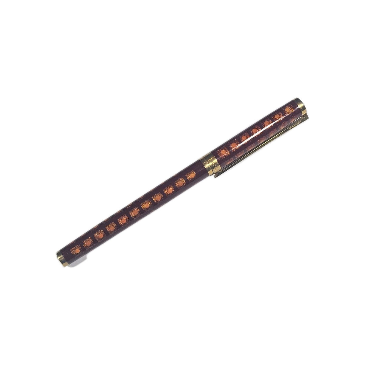 An S.T. Dupont Paris Laque de Chine Red & Gold Ballpoint Pen Gold Plated