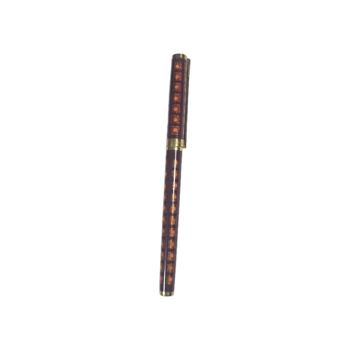An S.T. Dupont Paris Laque de Chine Red & Gold Ballpoint Pen Gold Plated