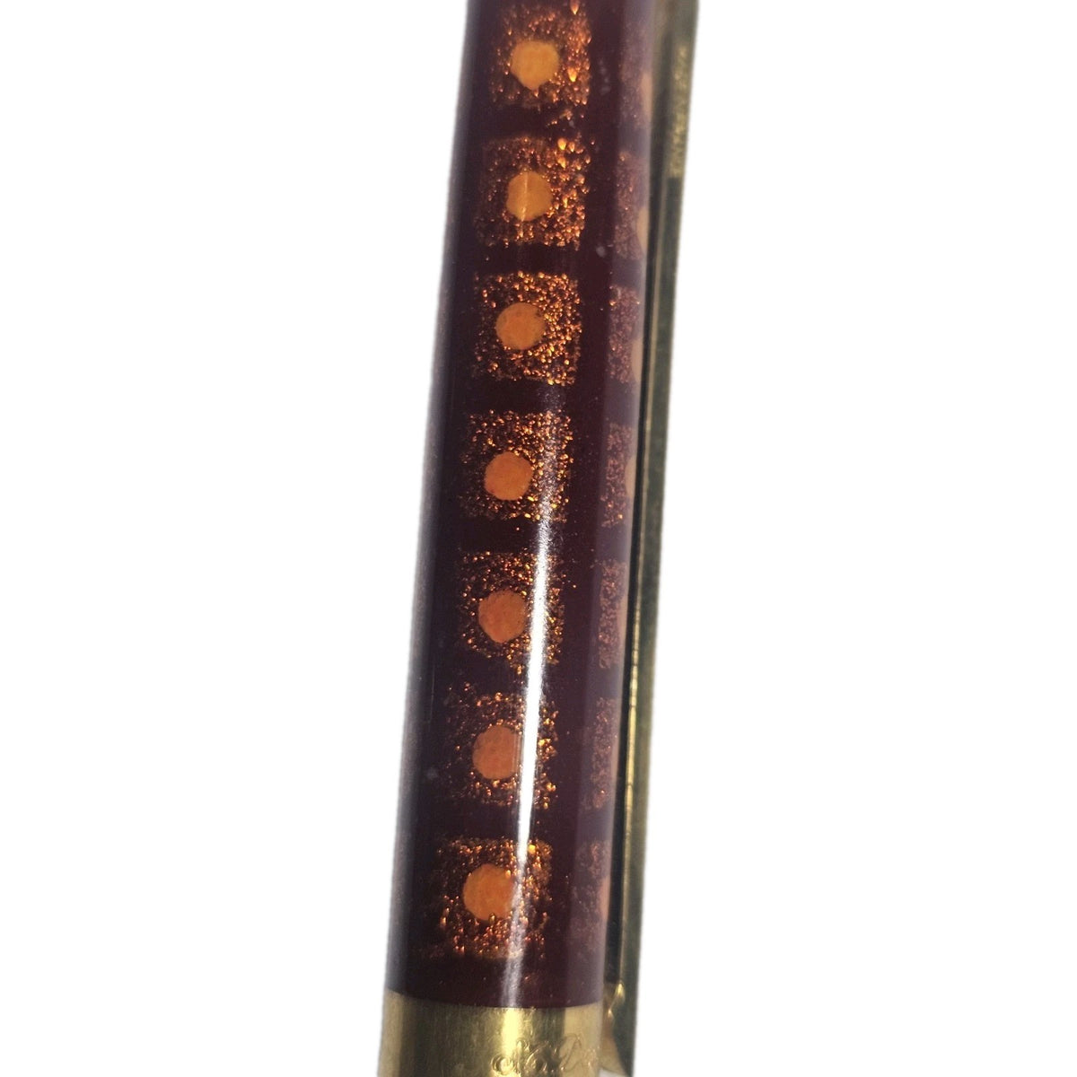 An S.T. Dupont Paris Laque de Chine Red & Gold Ballpoint Pen Gold Plated