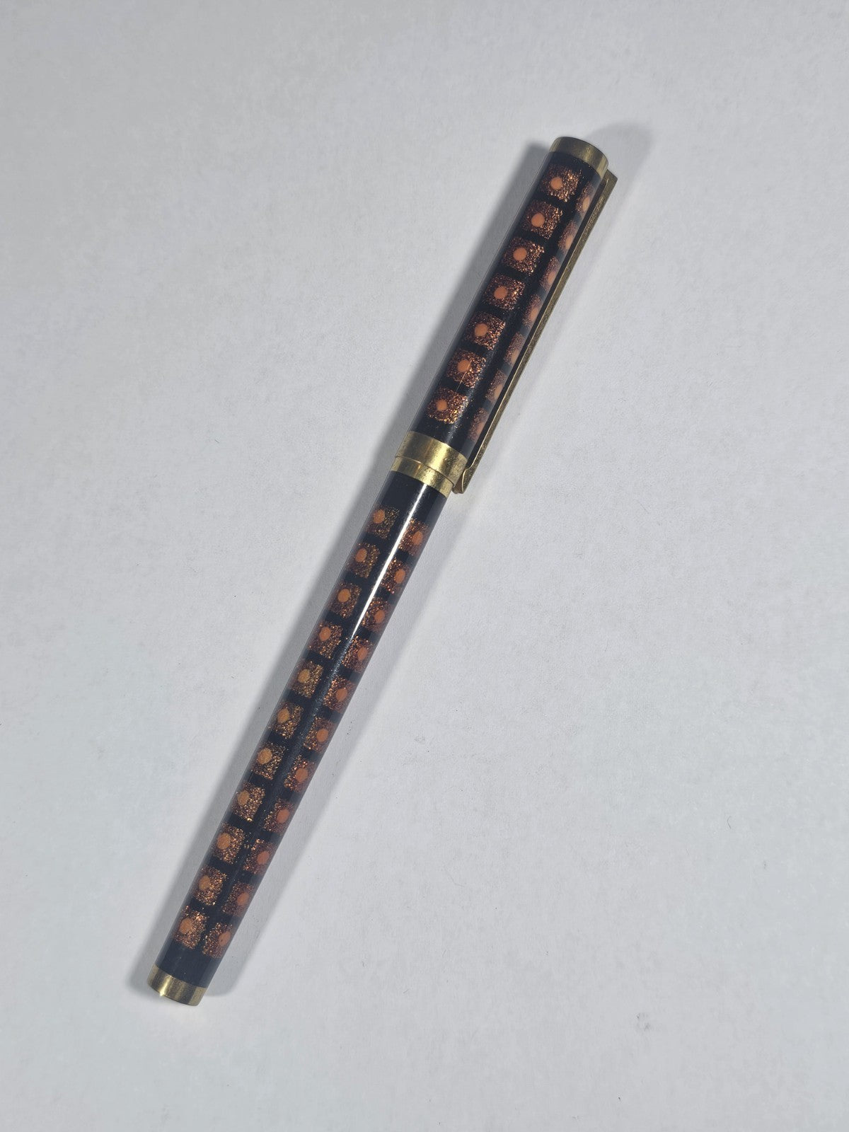 An S.T. Dupont Paris Laque de Chine Red & Gold Ballpoint Pen Gold Plated