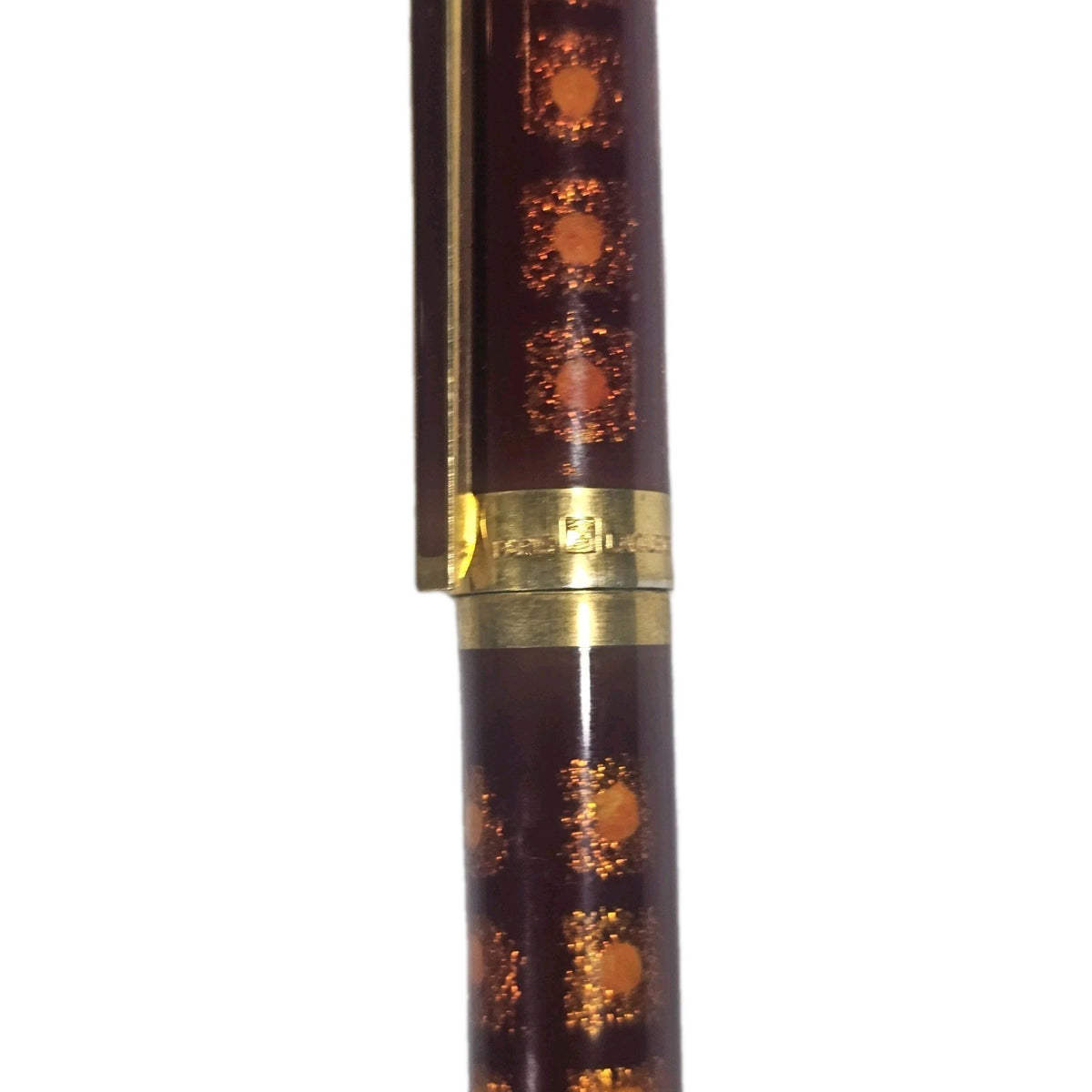 An S.T. Dupont Paris Laque de Chine Red & Gold Ballpoint Pen Gold Plated
