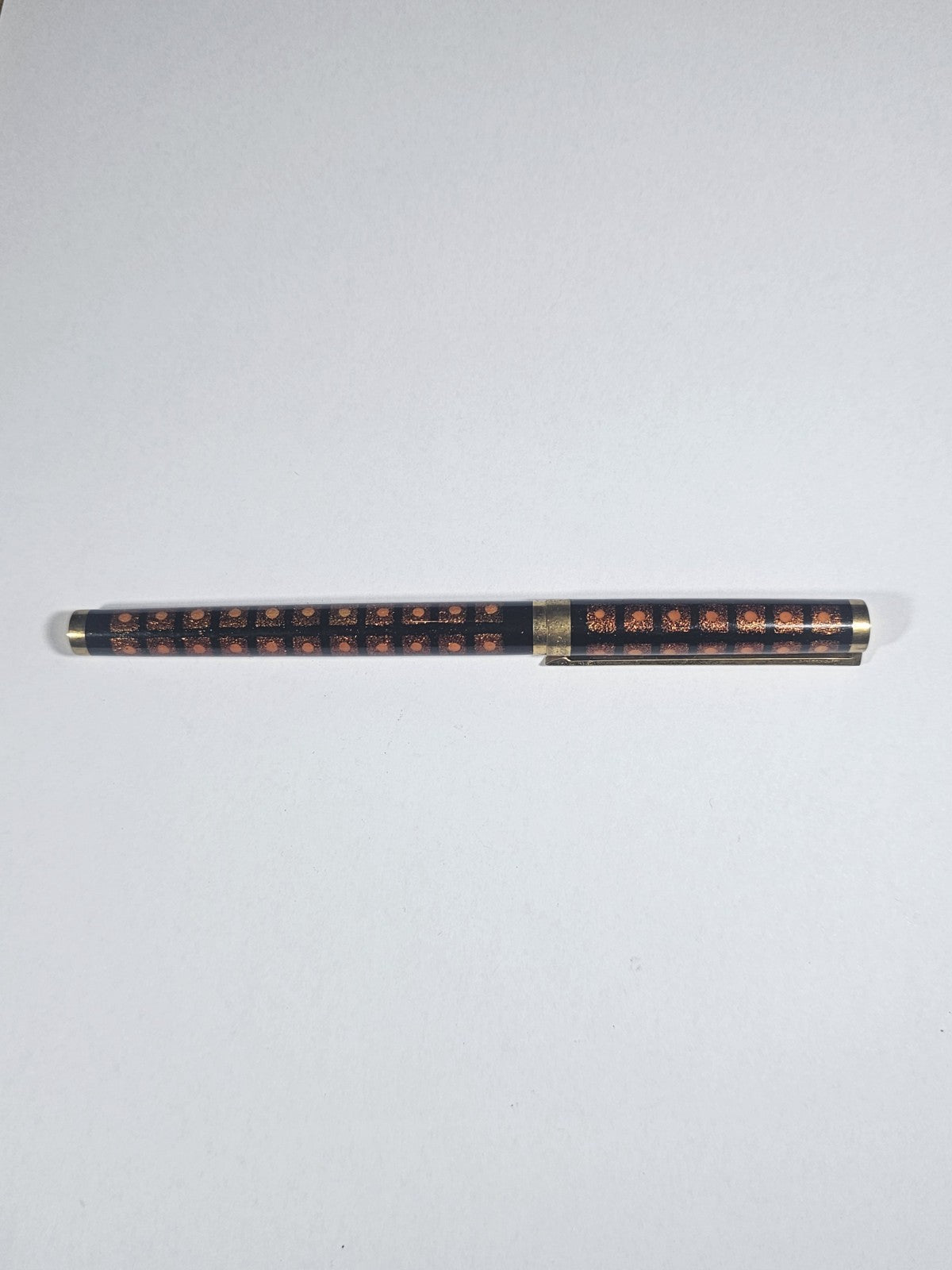 An S.T. Dupont Paris Laque de Chine Red & Gold Ballpoint Pen Gold Plated