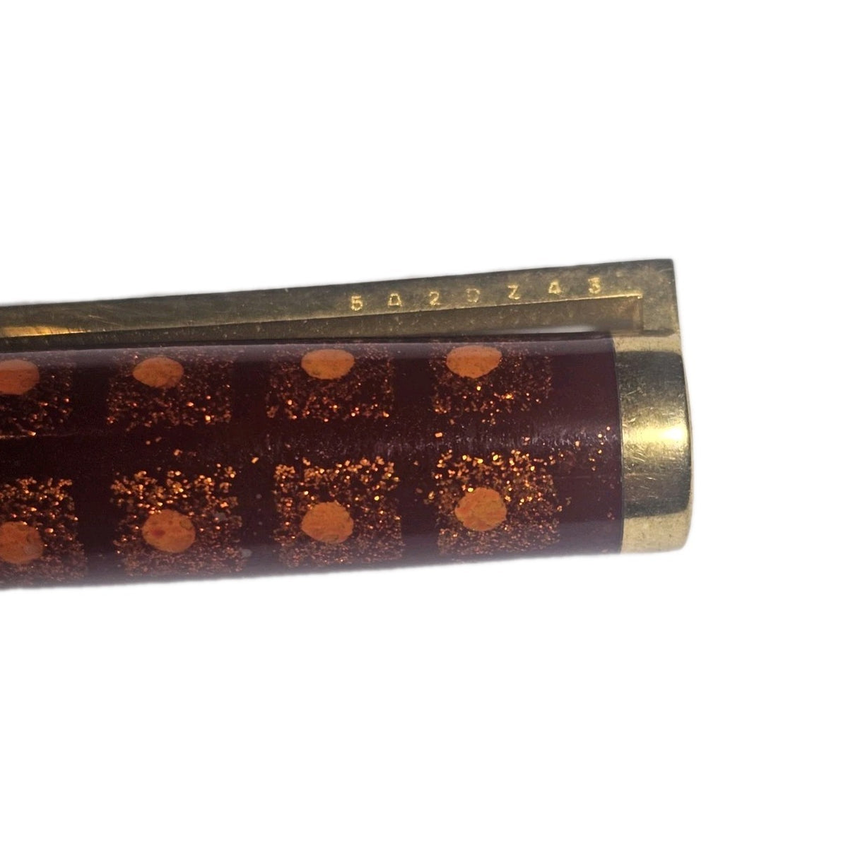 An S.T. Dupont Paris Laque de Chine Red & Gold Ballpoint Pen Gold Plated