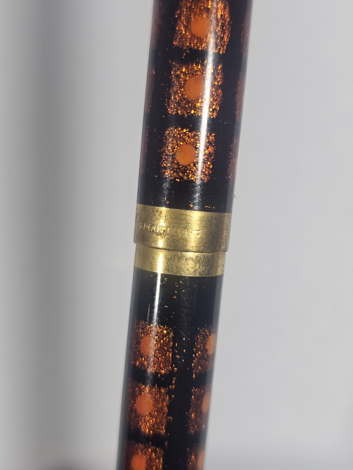 An S.T. Dupont Paris Laque de Chine Red & Gold Ballpoint Pen Gold Plated