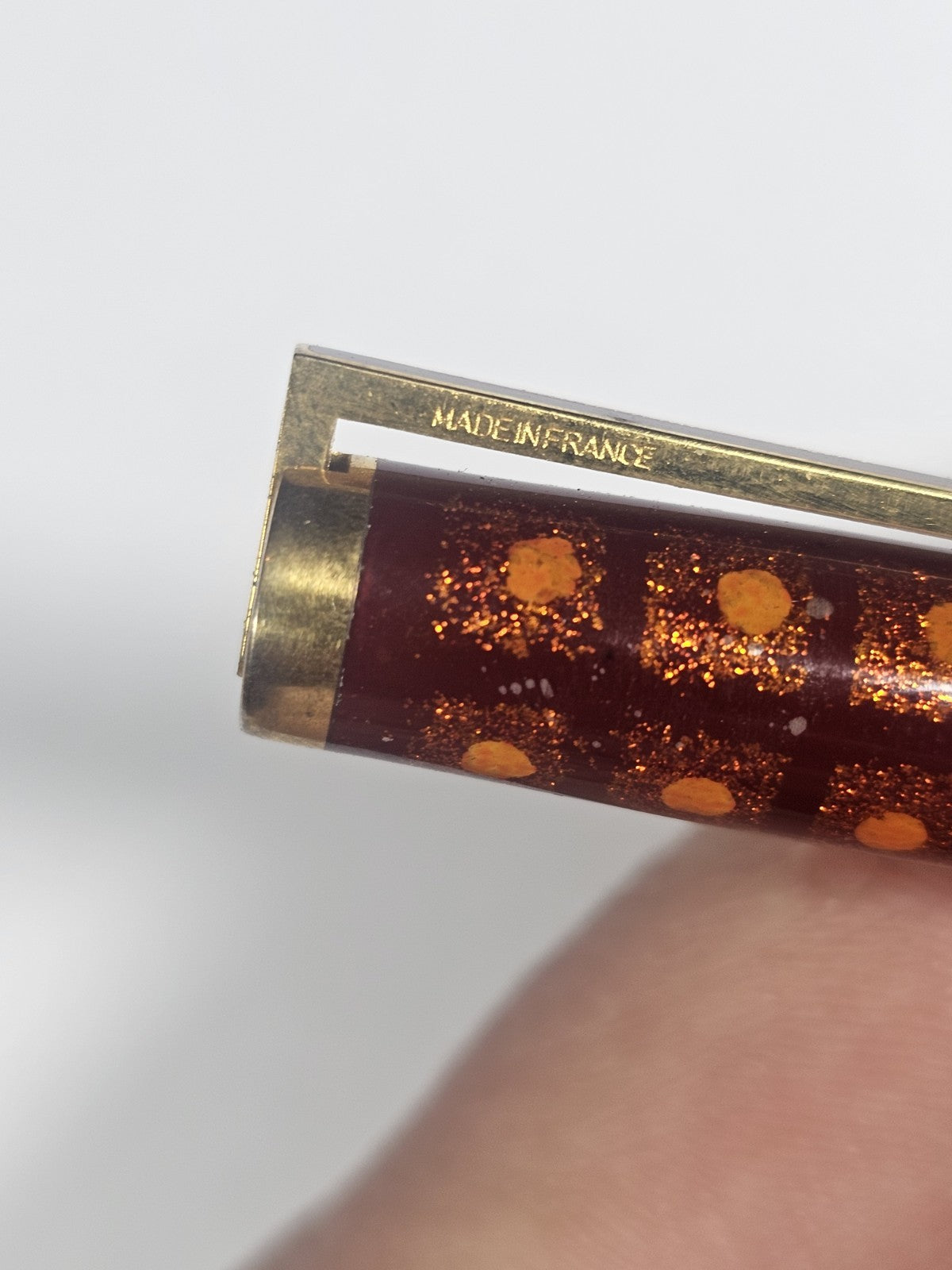 An S.T. Dupont Paris Laque de Chine Red & Gold Ballpoint Pen Gold Plated