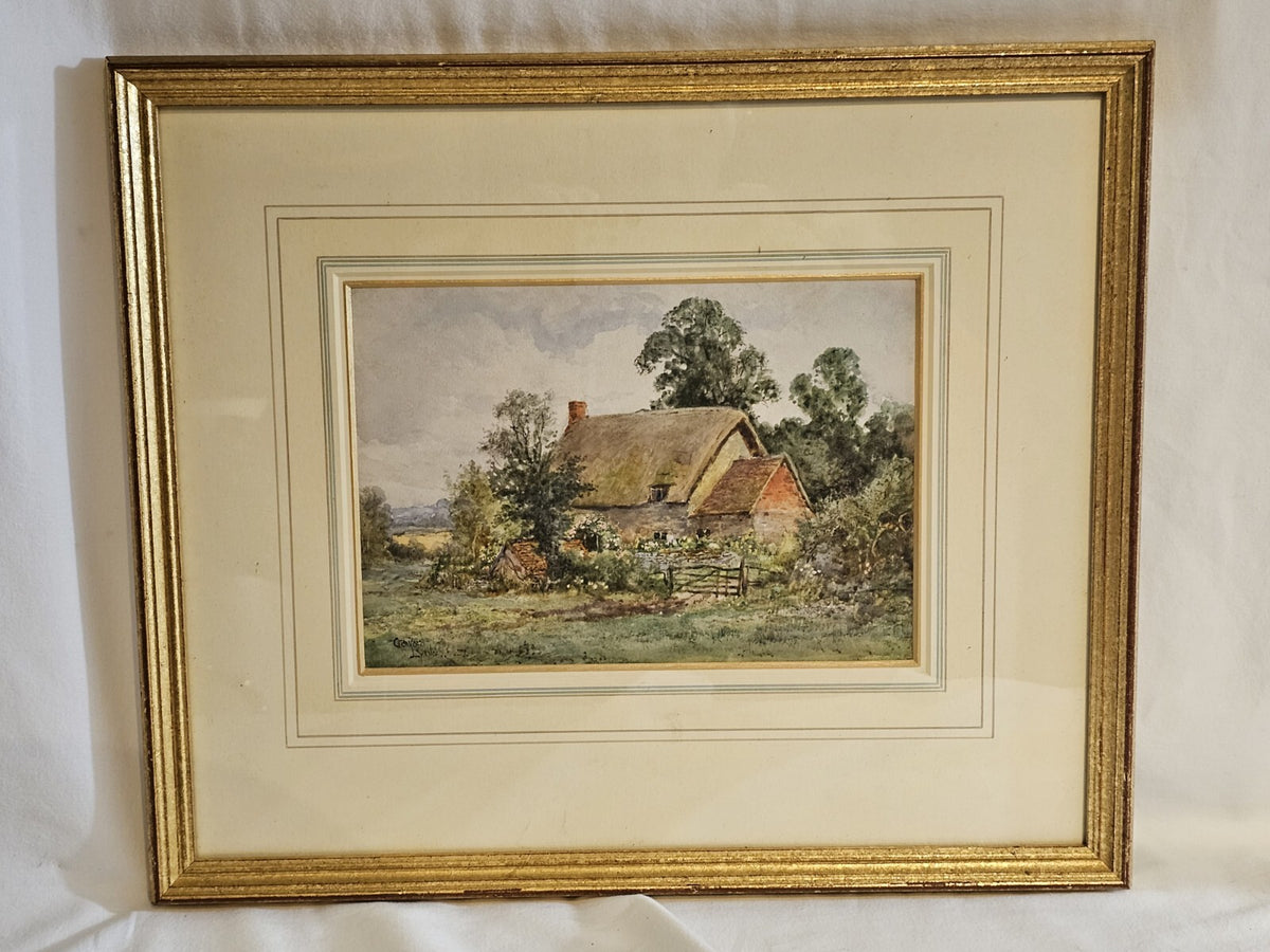 A Framed Water Colour Painting of a Cottage, Signed Cranford Lynton, Dated 1927