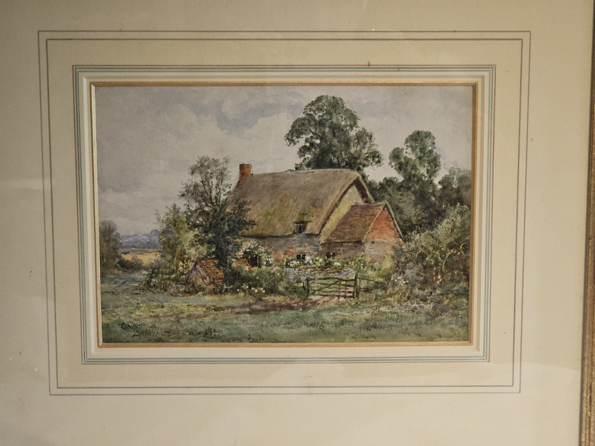 A Framed Water Colour Painting of a Cottage, Signed Cranford Lynton, Dated 1927