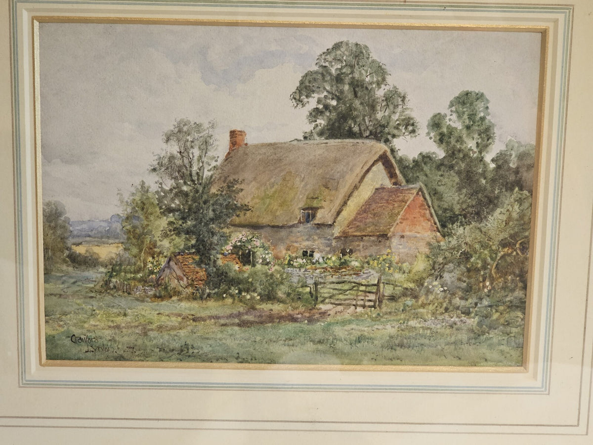 A Framed Water Colour Painting of a Cottage, Signed Cranford Lynton, Dated 1927