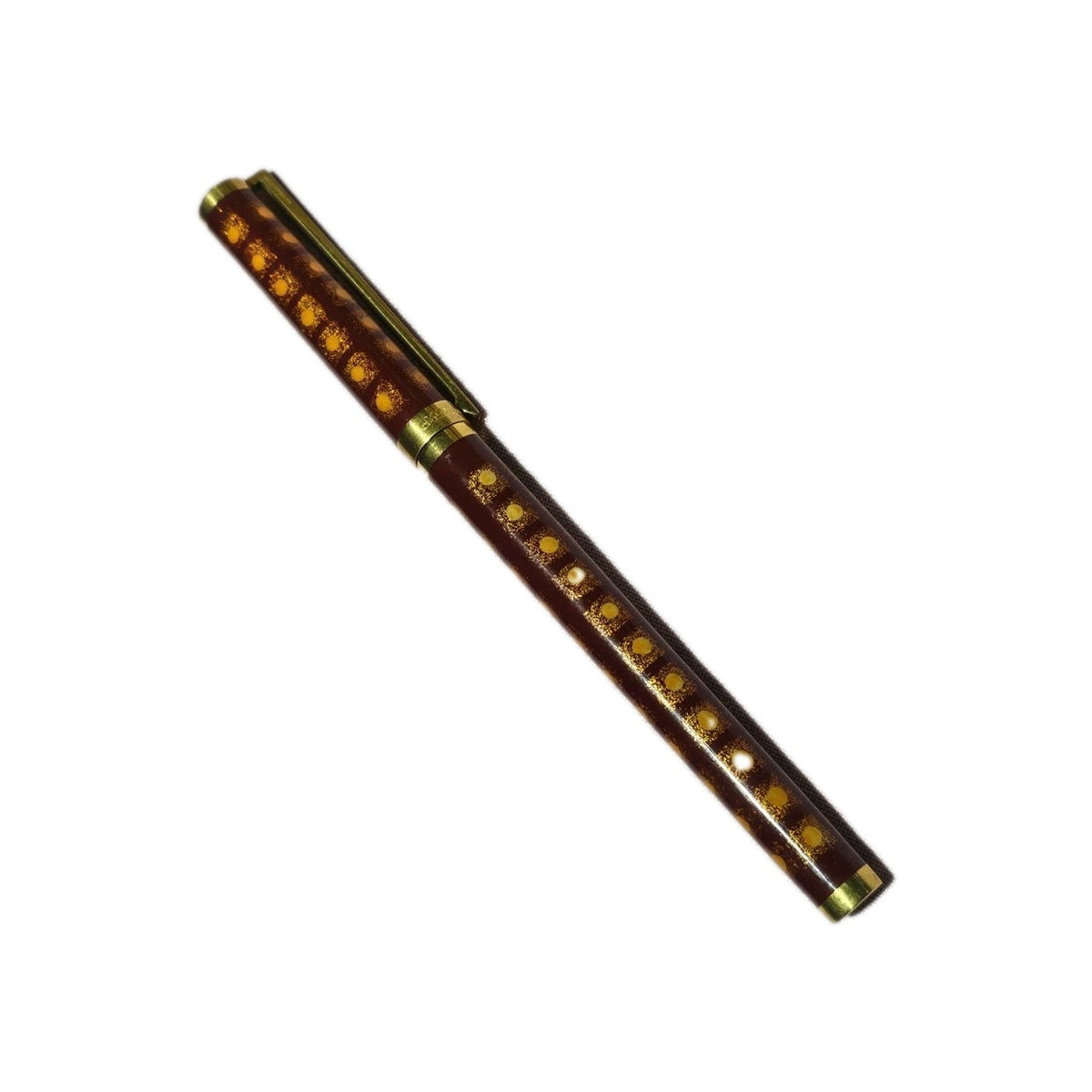 An S.T. Dupont Paris Laque de Chine Red & Gold Ballpoint Pen Gold Plated