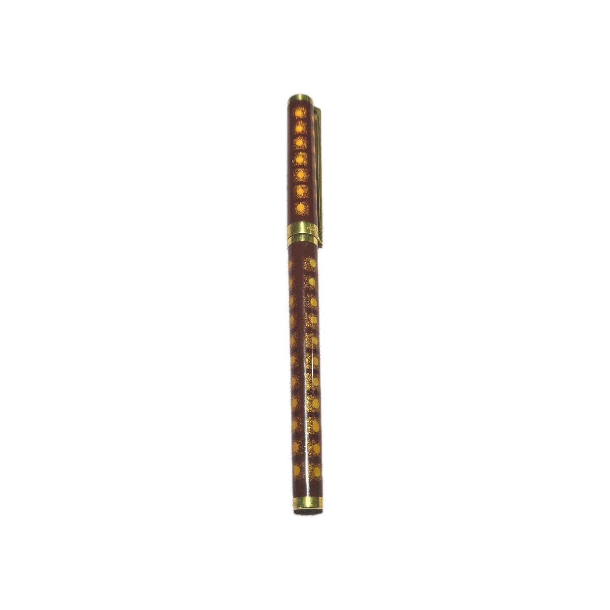 An S.T. Dupont Paris Laque de Chine Red & Gold Ballpoint Pen Gold Plated