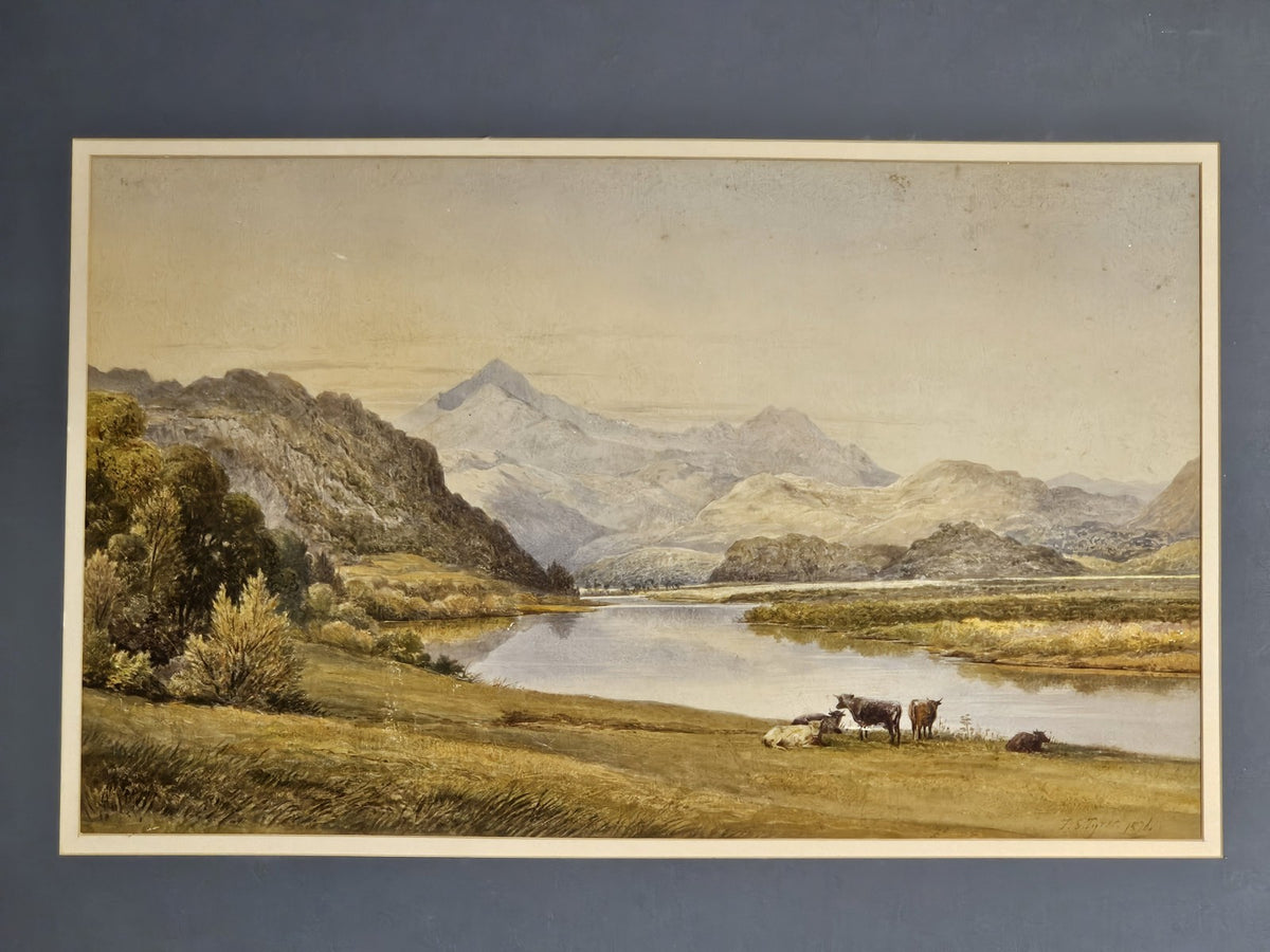 A Framed Watercolour Painting of Cattle in a Landscape, Signed, J S Tyler C1876