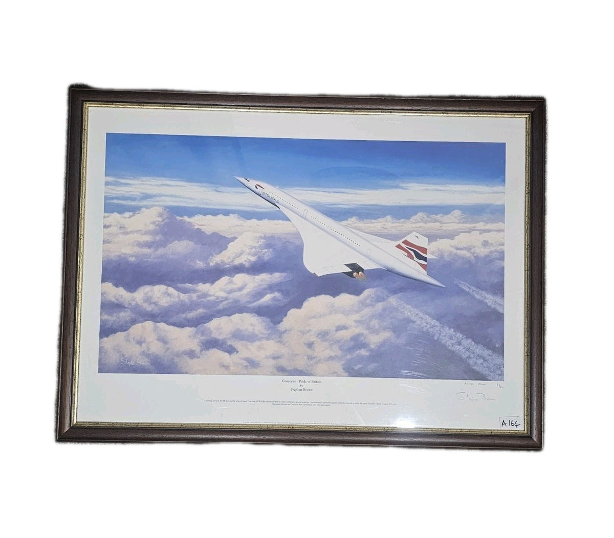 A Signed Steven Brown Limited Ed Print - Concord - Pride of Britain, Framed