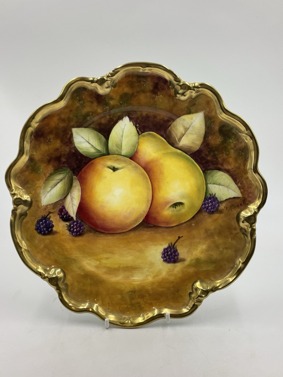 A Coalport Cabinet plate, C1970-80, Painted & Signed by Malcolm Harnett