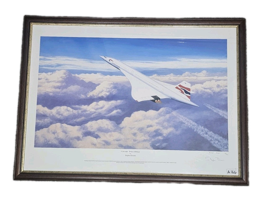 A Signed Steven Brown Limited Ed Print - Concord - Pride of Britain, Framed