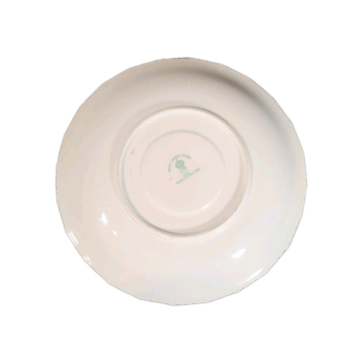 A Royal Crown Derby Rosemary Celadon A277 Pattern Saucer