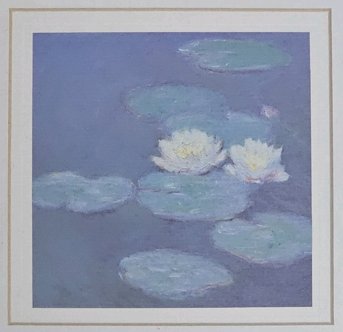 A Contemporary Modern Framed Print of Water Lilies