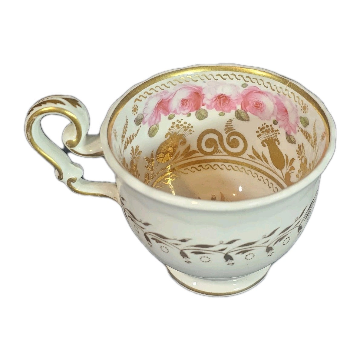 An Antique 19thC Finely Painted English Bone China Cabinet Cup