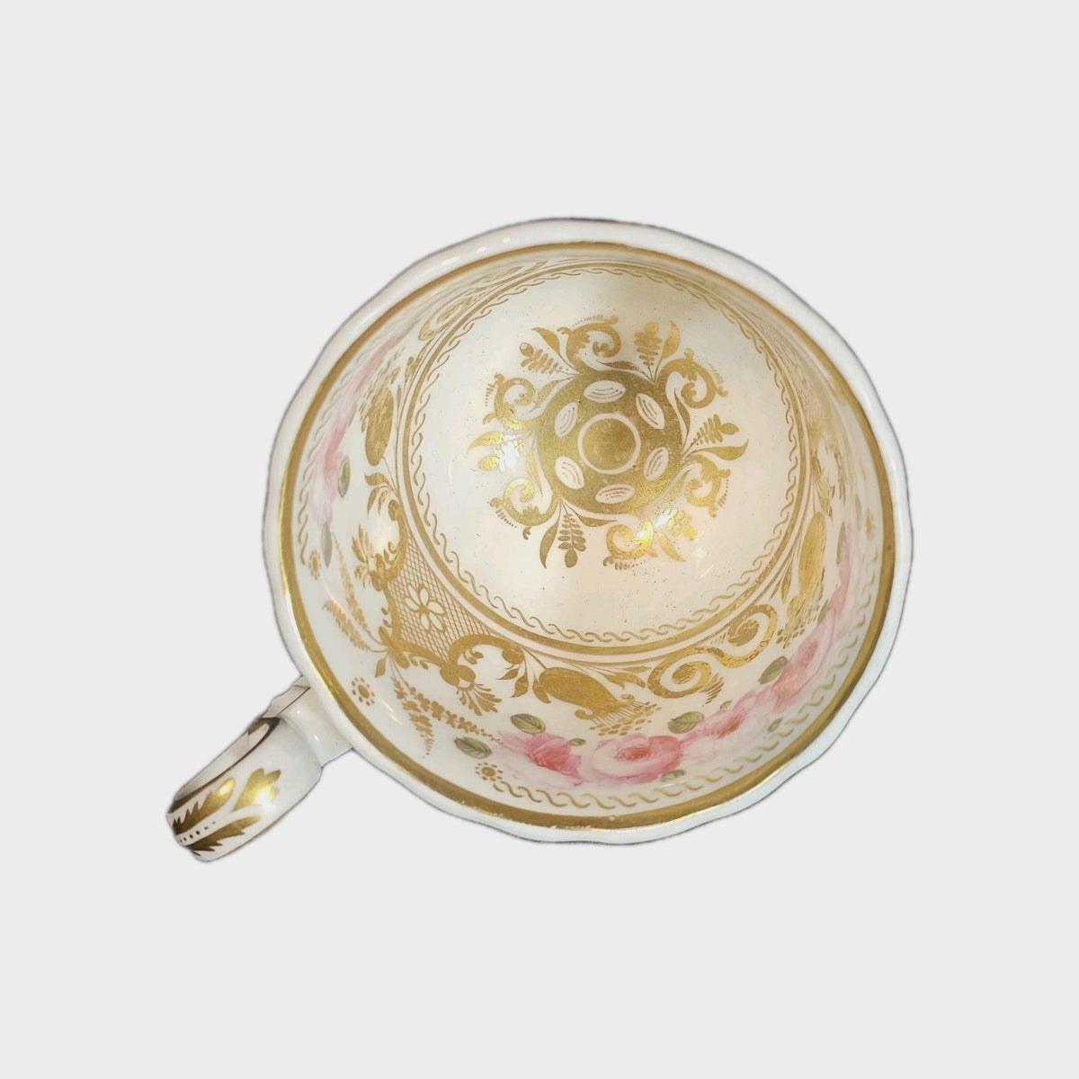 An Antique 19thC Finely Painted English Bone China Cabinet Cup