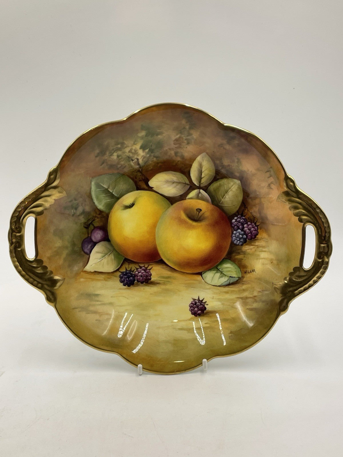 A Coalport Dish, C1970-80, Hand painted by Norman Lear