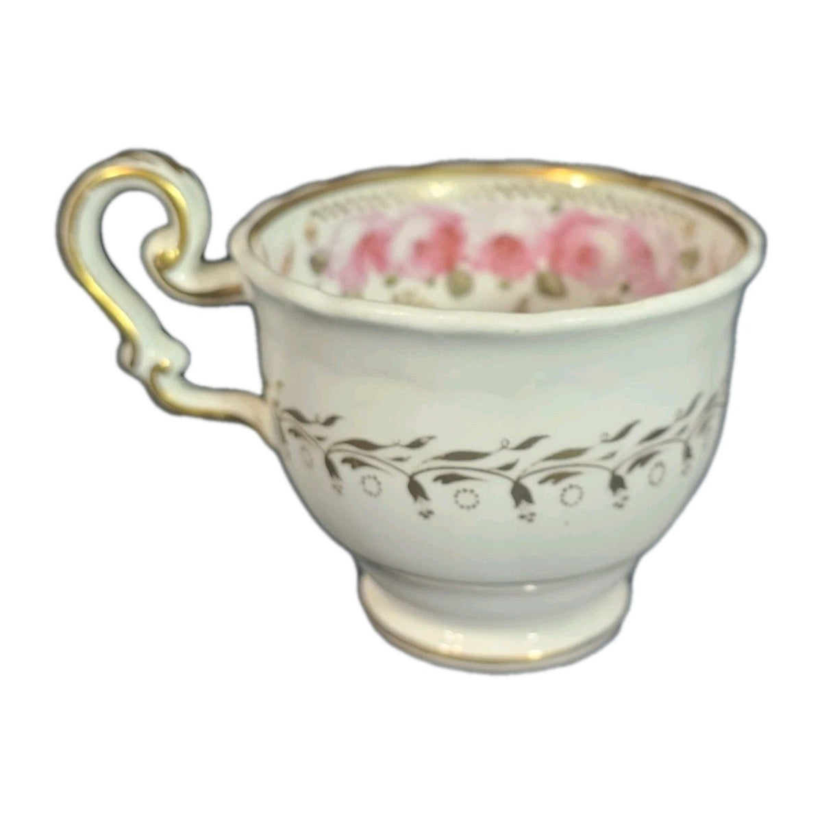 An Antique 19thC Finely Painted English Bone China Cabinet Cup