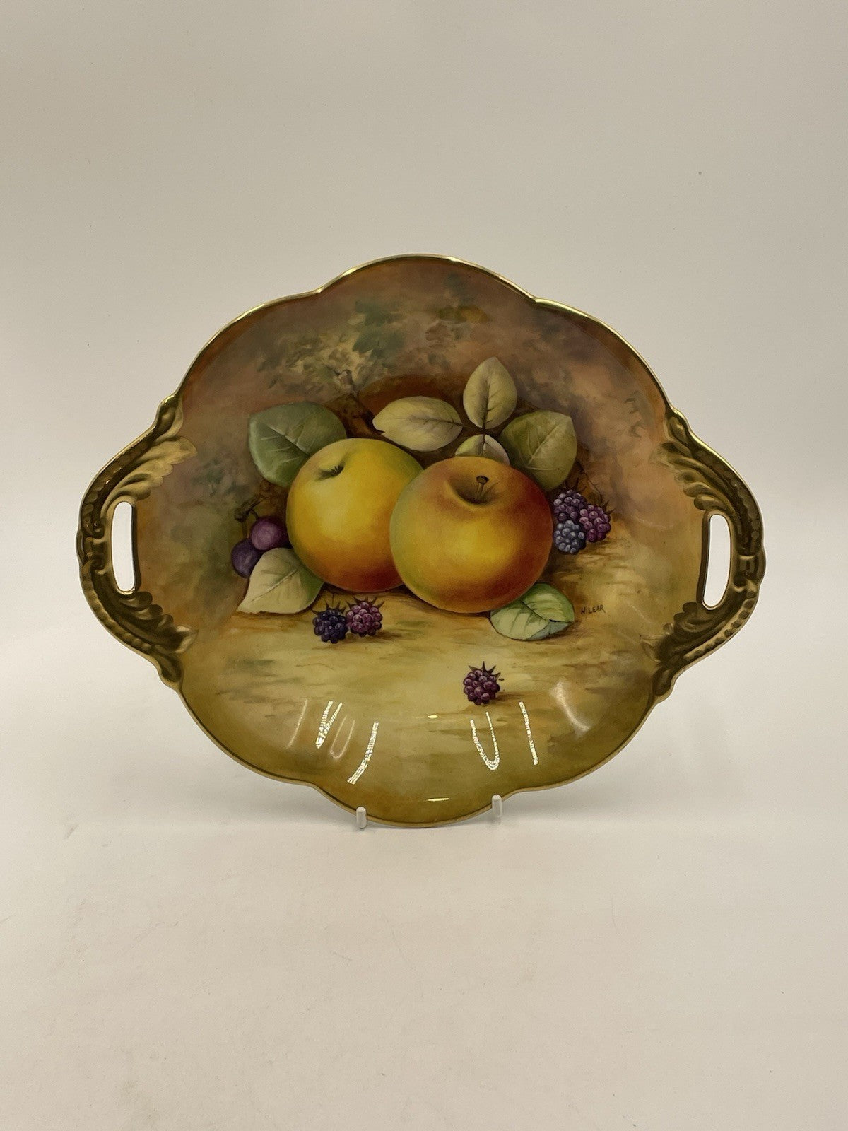 A Coalport Dish, C1970-80, Hand painted by Norman Lear