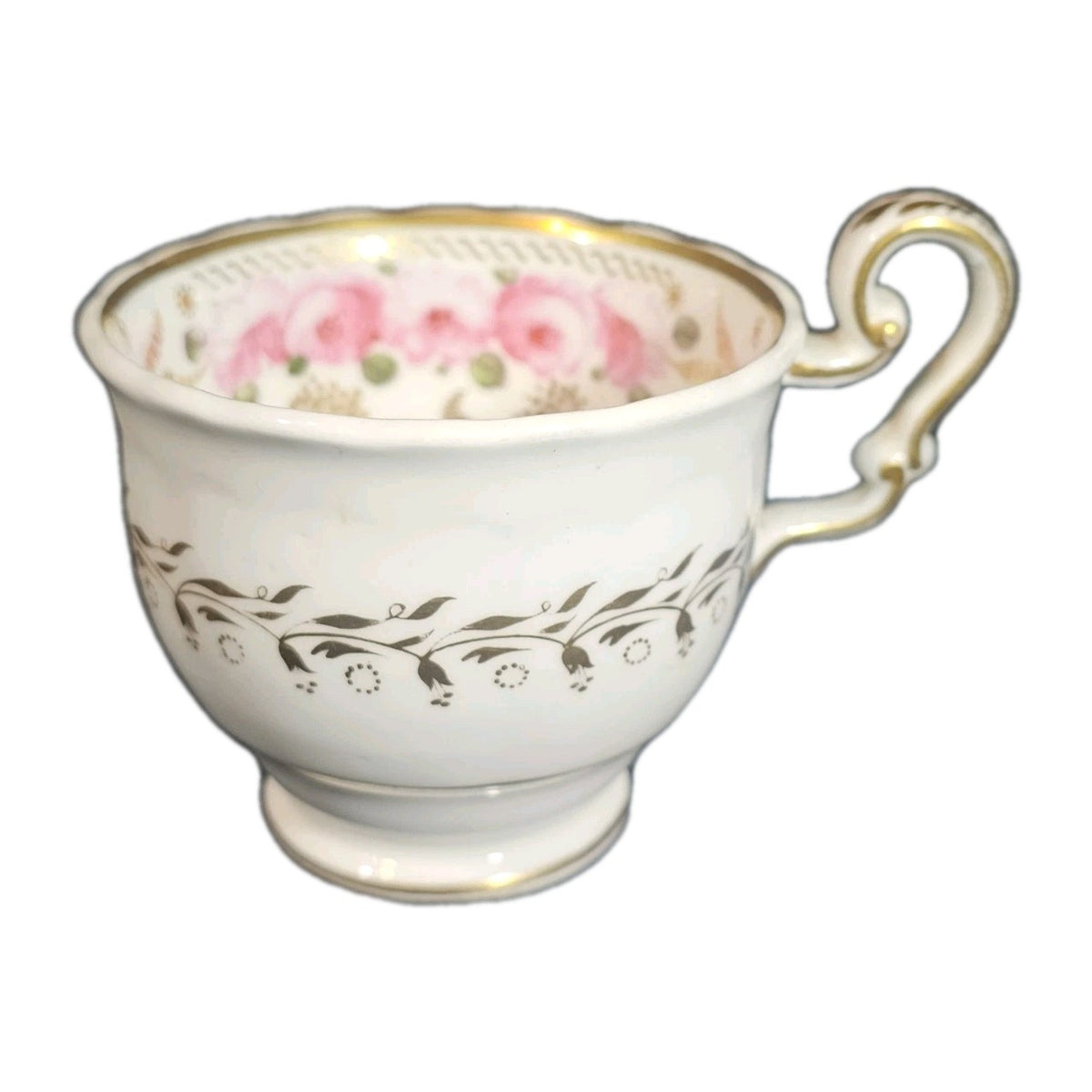 An Antique 19thC Finely Painted English Bone China Cabinet Cup