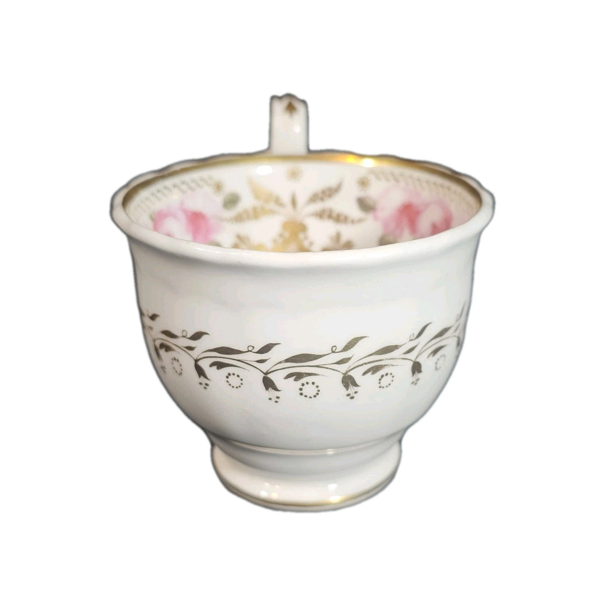 An Antique 19thC Finely Painted English Bone China Cabinet Cup