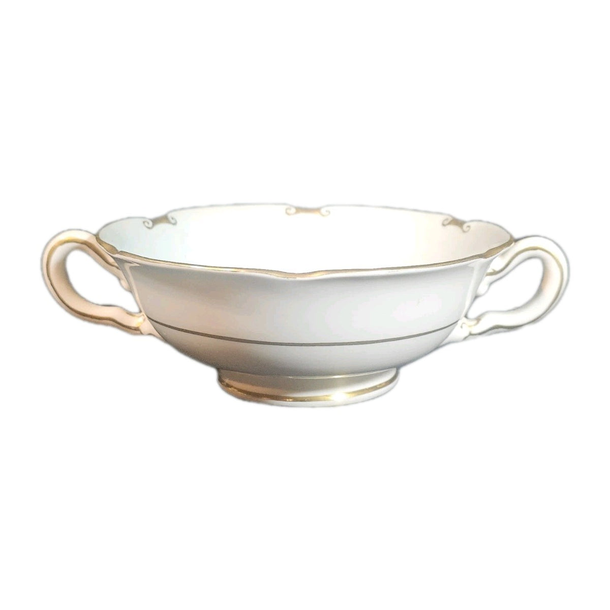 A Royal Crown Derby Rosemary Celadon A277 Pattern Soup Bowl