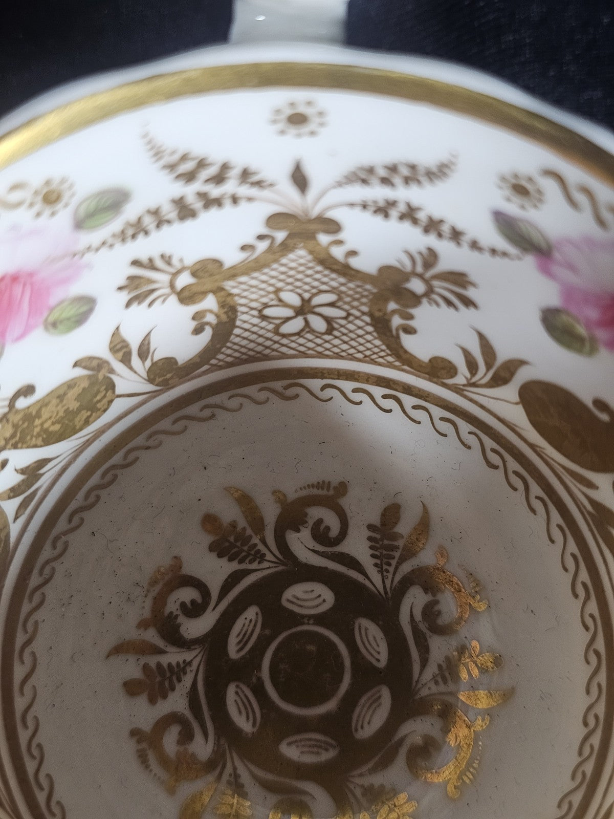 An Antique 19thC Finely Painted English Bone China Cabinet Cup