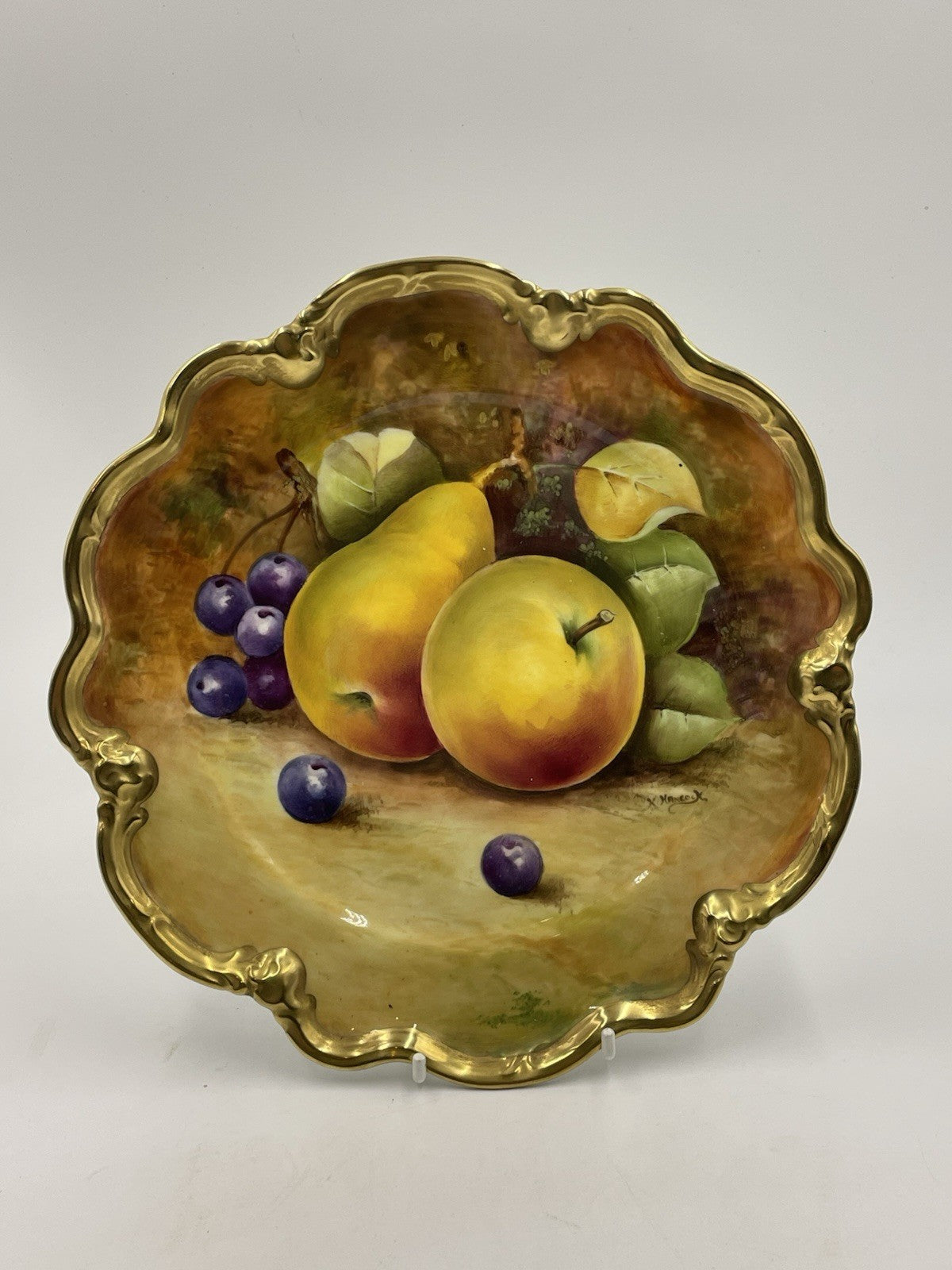 A Coalport Cabinet plate, C1970-80, Painted & Signed by Keith Hancock,