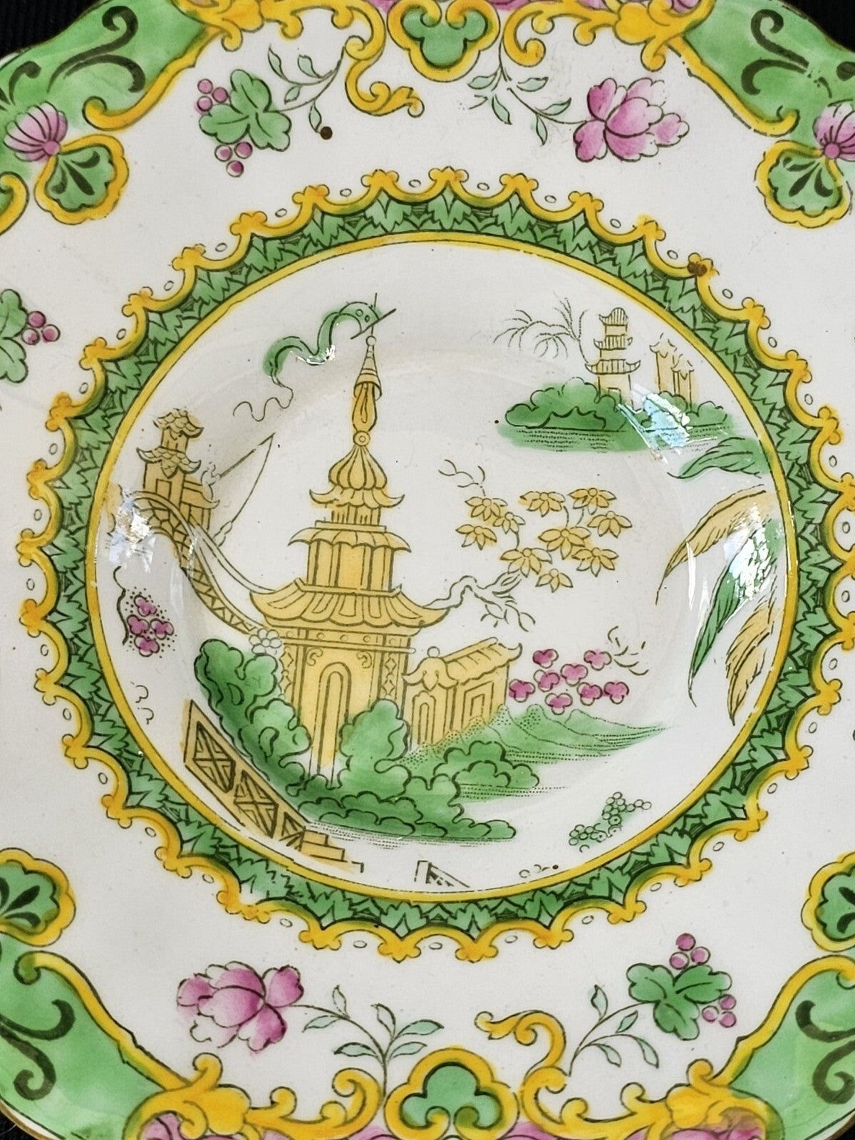 A Royal Doulton Hand Painted Saucer of a Japanese Landscape