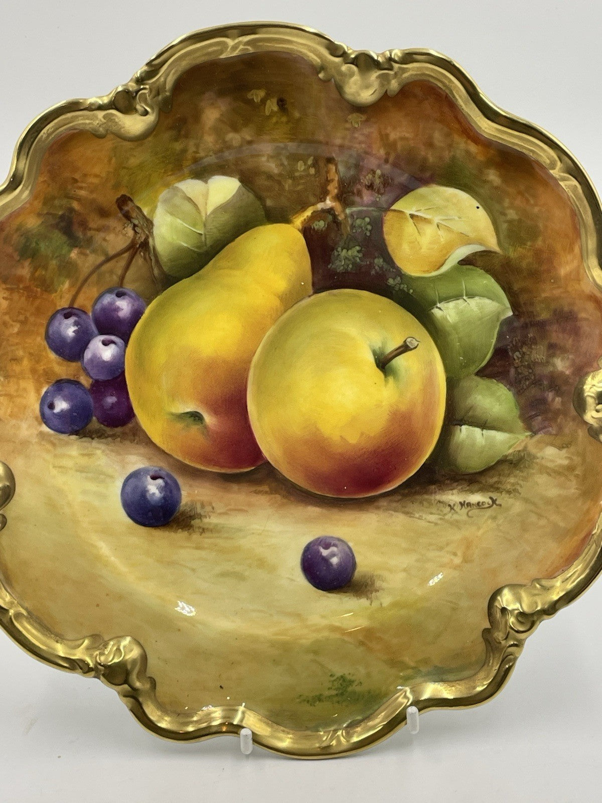 A Coalport Cabinet plate, C1970-80, Painted & Signed by Keith Hancock,