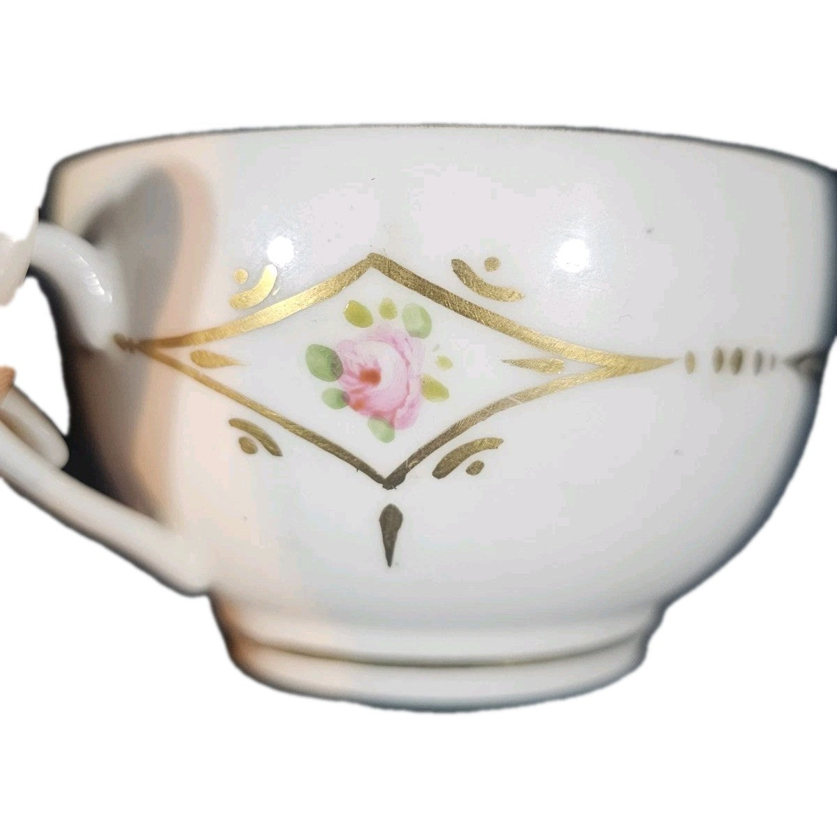 An Antique 19thC Stevenson & Hancock Hand Painted with Pink Roses