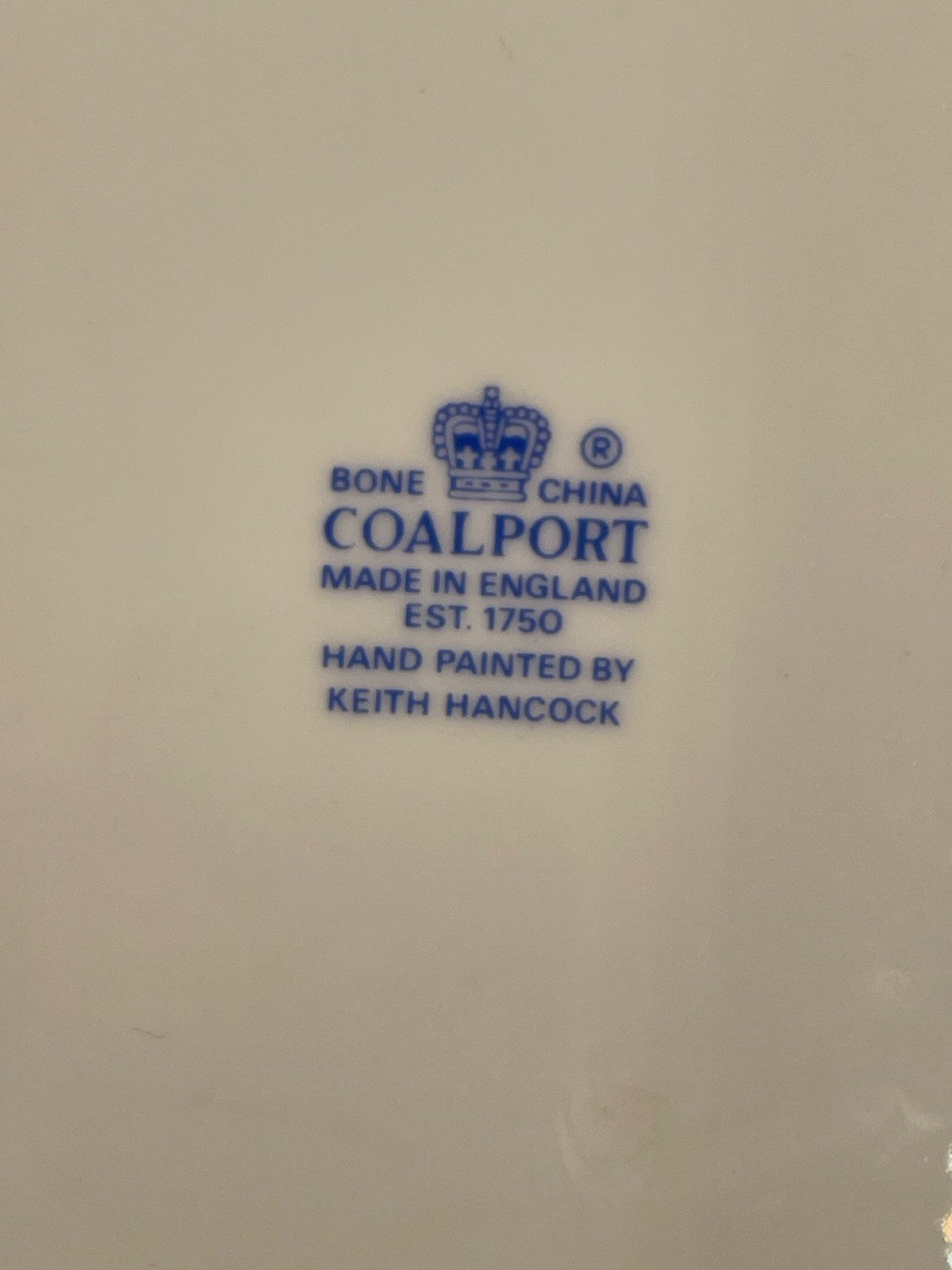 A Coalport Cabinet plate, C1970-80, Painted & Signed by Keith Hancock,