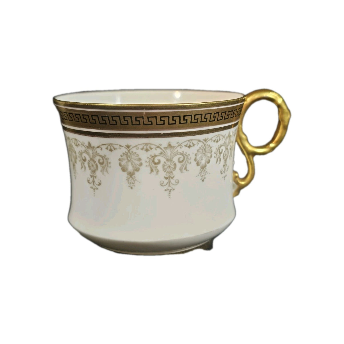An Antique Cauldon England White and Gold Coffee Cup C1905