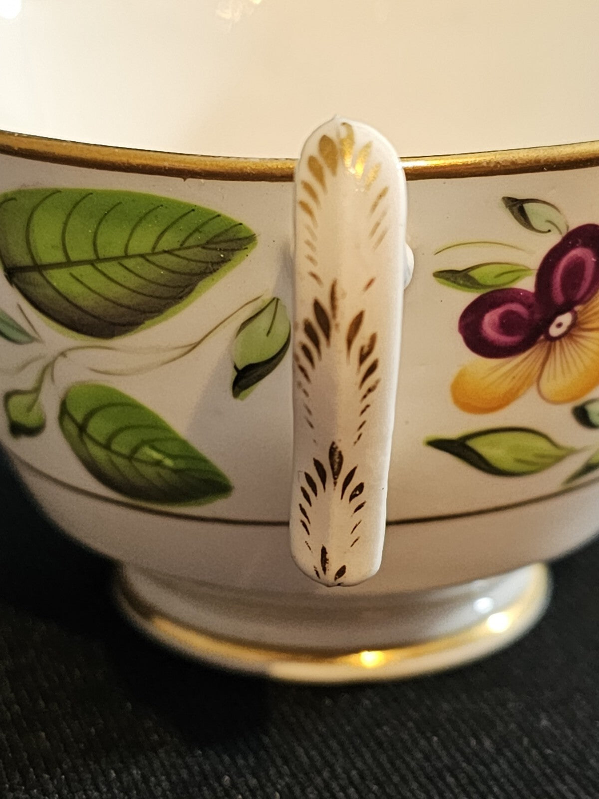 An Early 19thC English Porcelain Tea Cup, Hand Painted with Flowers