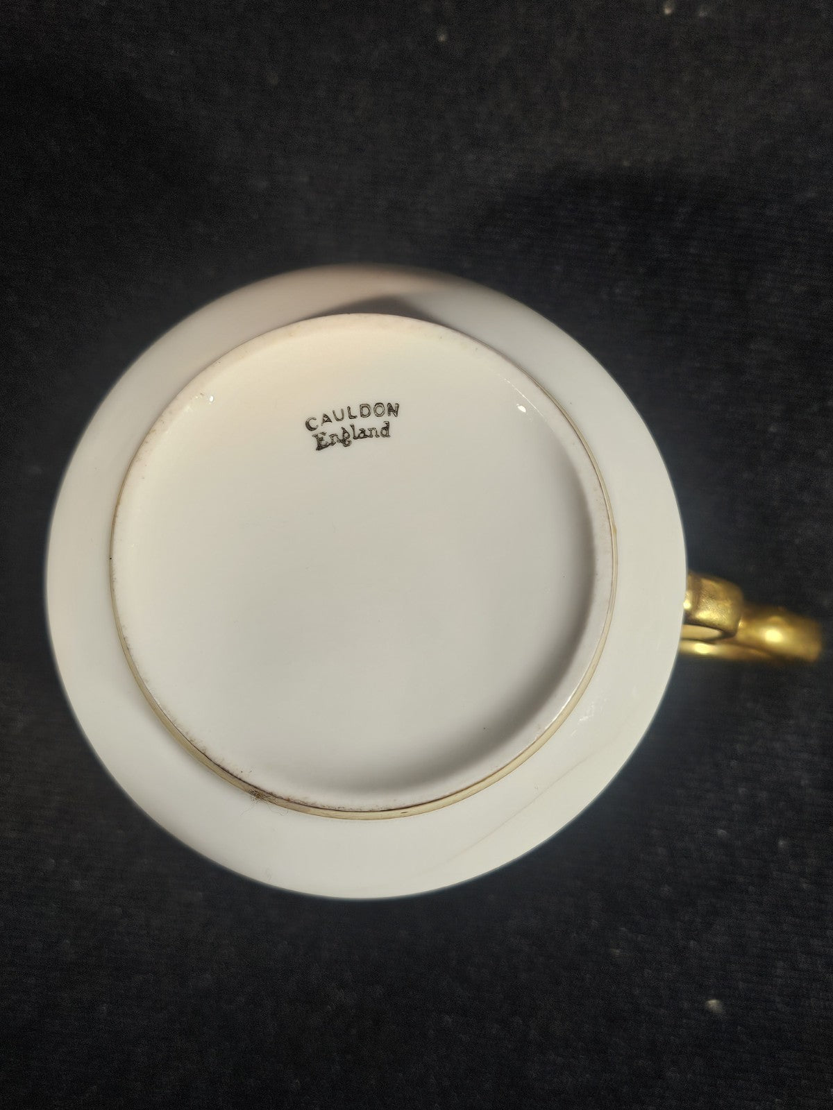 An Antique Cauldon England White and Gold Coffee Cup C1905